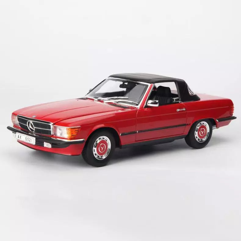 1 18 Norev Mercedes-Benz R107 350 SL Red 1986 Cabrio Diecast Full Open